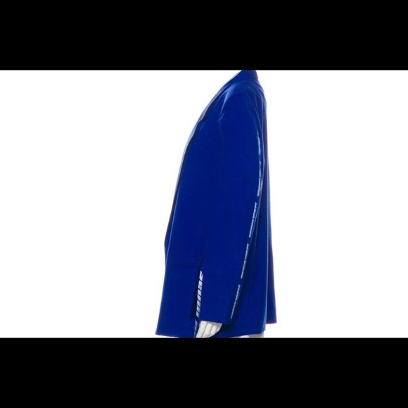 D-Antidote Hanging-Tab Blue Wool-Blend Blazer - Picture 4 of 7